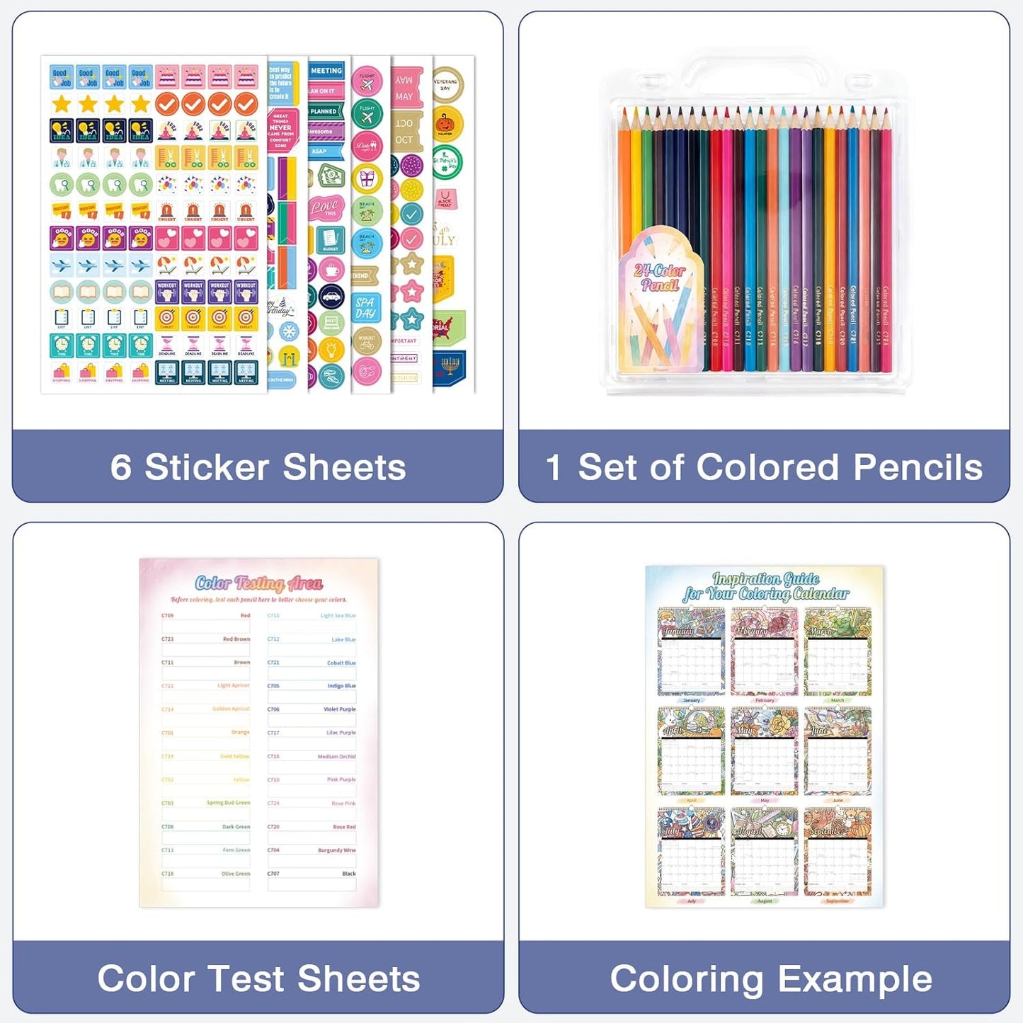 Ospelelf 2026 Family Coloring Wall Calendar - 12'' x 17'' Monthly Planner with Plastic Cover | 18 Months, Jan 2026 - June 2027