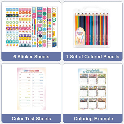 Ospelelf 2026 Family Coloring Wall Calendar - 12'' x 17'' Monthly Planner with Plastic Cover | 18 Months, Jan 2026 - June 2027