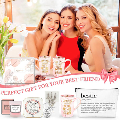 Regine Switzerland Best Friend Birthday Gifts - Unique Friendship Mug, Keychain, Candle & Bracelet for Women