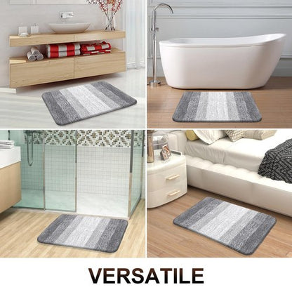 OLANLY Bathroom Rugs Mat 70x46, Extra Soft Absorbent Microfiber Bath Rugs, Rubber Backing, Quick Dry, Machine Washable Bath Mats for Bathroom Floor, Tub and Shower, Home Decor Accessories, Light Grey