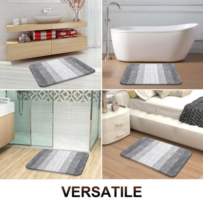 OLANLY Large Bathroom Rugs Mat 54x24, Extra Soft Absorbent Microfiber Bath Rugs, Rubber Backing, Quick Dry, Washable Bath Mats for Bathroom Floor, Tub and Shower, Home Decor Accessories, Light Grey