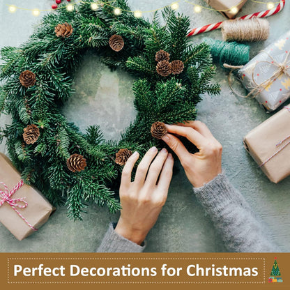 Natural Mini Pine Cones Christmas Ornaments - 40 Pcs Rustic Hanging Decorations for Tree, Table, and Wreath