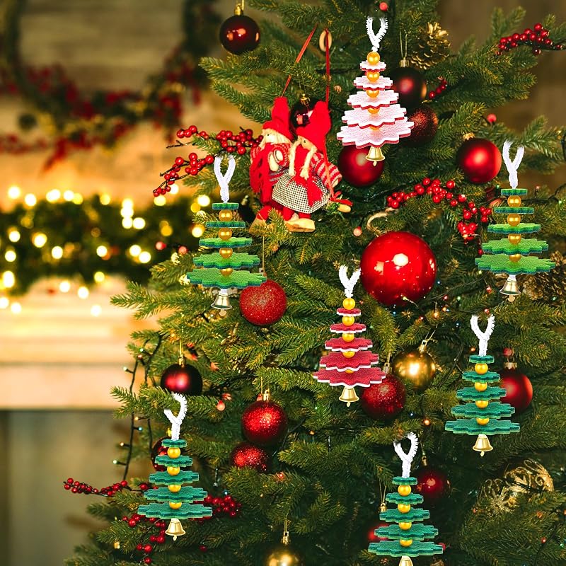 Hollowfly 50-Piece Felt Christmas Ornament Craft Kit - DIY Holiday Ornaments, Easy to Assemble, Includes Instructions (Variation: 50)