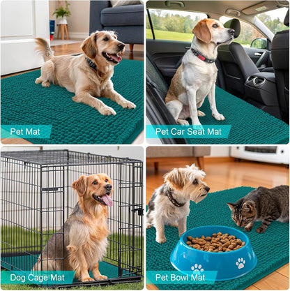OLANLY Dog Door Mat - Absorbent Non-Slip Washable Doormat for Muddy Paws | 40x24, Lake Blue