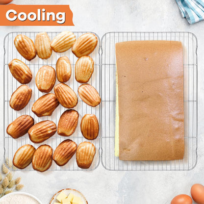 P&P CHEF Stainless Steel Cooling Baking Rack - Pack of 2, 16.6" x 11.5", Durable & Easy to Clean
