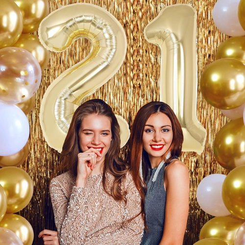 Champagne Gold Number 1 Balloon - 40 Inch Giant Mylar Foil for 1st Birthday Party & Anniversary Decor