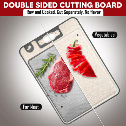Metal Cutting Boards For Kitchen, Safe Cutting Board Non Toxic, Chopping Board Stainless Steel, Poultry/Meat Safe, Small/Medium, Steel, Wheat Straw, Thin, Non Plastic, Juice Groove, Kitchen Gadgets