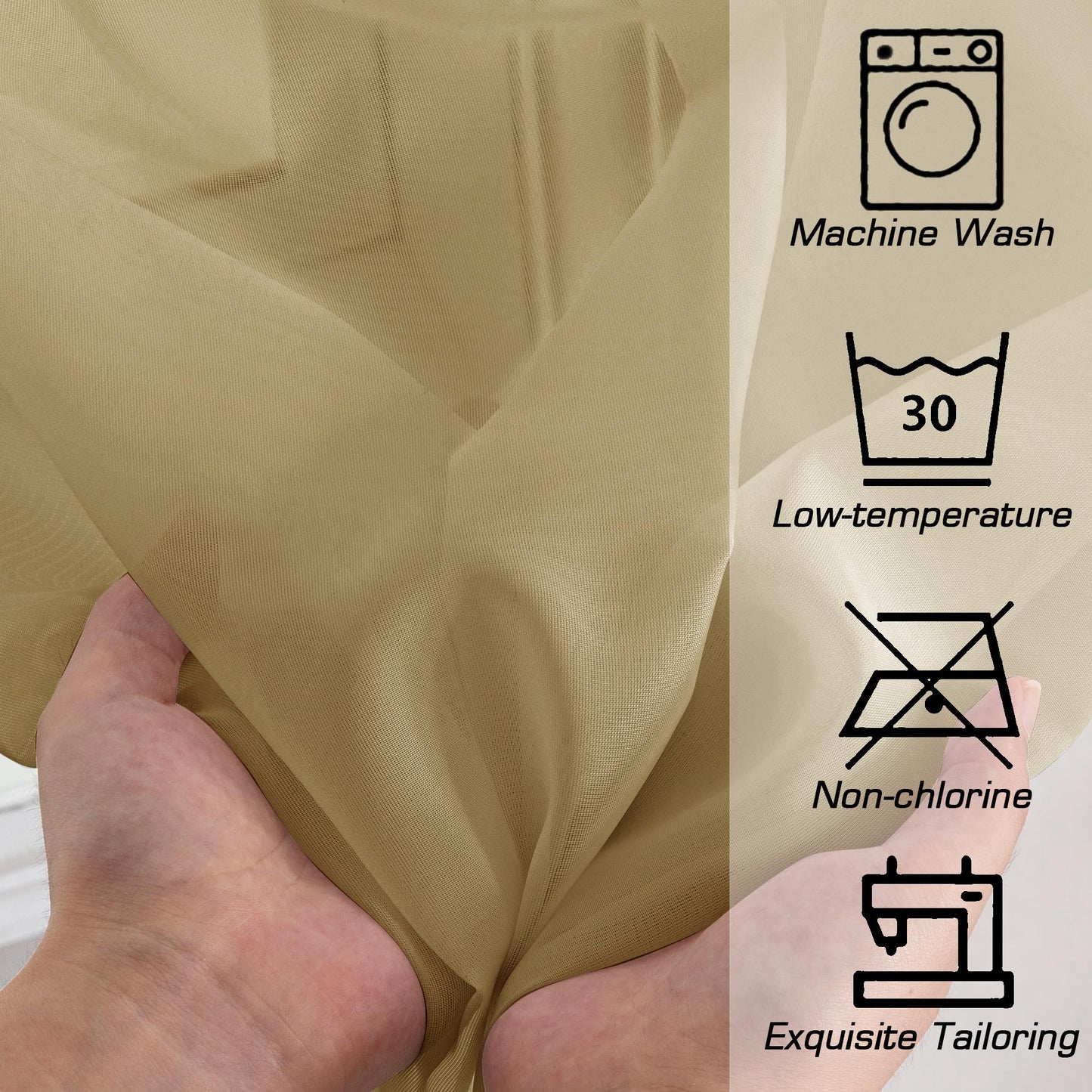 OWENIE Sheer Curtains 54 Inch Length 2 Panels Set, Gold Sheer Curtain for Living Room, Clear Short Curtains for Small Window, 2 Pcs 84 Width 54 Long, Gold