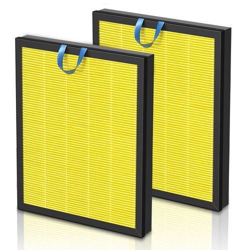 Vital 200S Pet Care Replacement Filter for LEVOIT Vital 200S and Vital 200S-P Air Purifier, HEPA and Activated Carbon Filter, Vital 200S-RF-PA, 2 Pack, Yellow