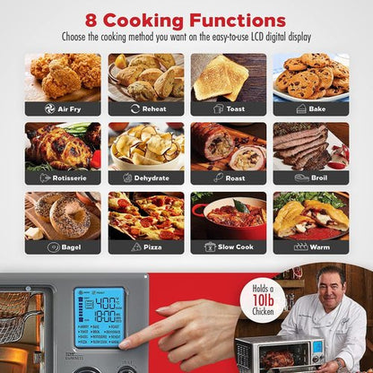 Emeril Lagasse 360 Stainless Steel Air Fryer - XL Capacity | 9-in-1 with 12 Pre-Set Functions