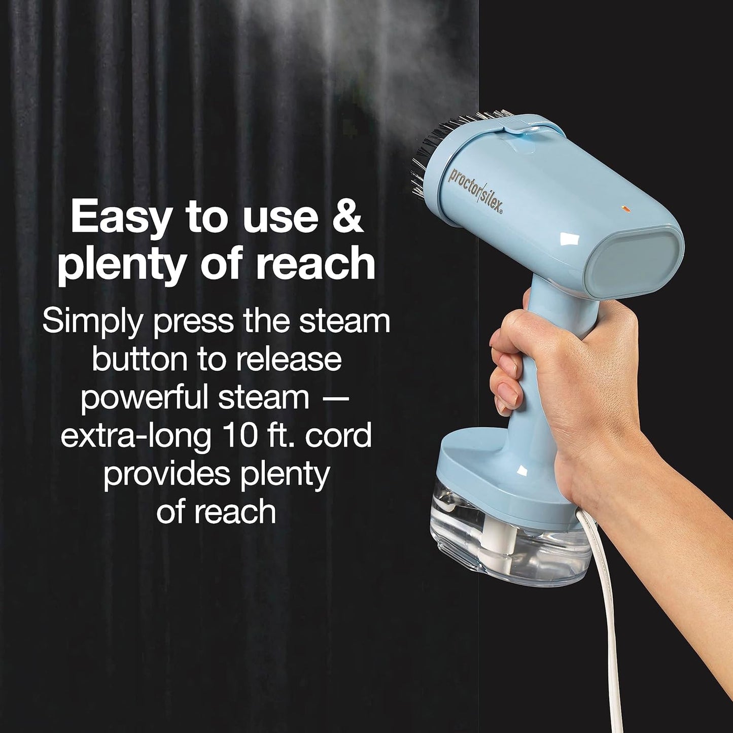 Proctor Silex Compact Travel Iron - Portable Garment Steamer for Quick Touch-Ups | 1200 Watts, Blue