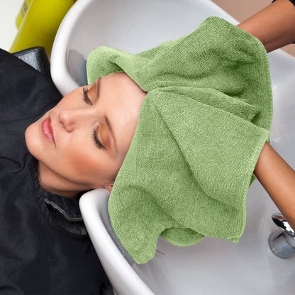 Utopia Towels, Salon Towel, Pack of 24, Not Bleach Proof, 16 by 27 Inches, Highly Absorbent Cotton Towels for Hand, Gym, Beauty, Spa, and Home Hair Care, Sage Green