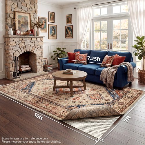 Veken 7x10 Ft Rug Pad Gripper for Hardwood Floors, Non Slip Rug Pads for Area Rugs, Thick Rug Grippers for Tile Floors, Under Carpet Anti Skid Mat, Keep Your Rugs Safe and in Place