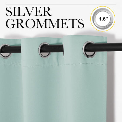 NICETOWN Aqua Blue Room Darkening Curtains - Thermal Insulated Grommet Drapes, 42" x 68" (Set of 2)