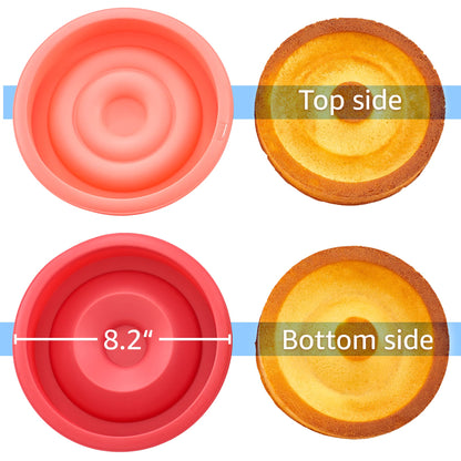 LURCH Round Cake Pan with a Heart Shaped Filling | Non Stick FlexiForm Cake Mold | ø 8.2 x 3.1 Inches