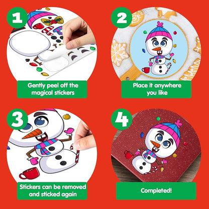 Variation of THIS listing Christmas Make-a-face Sticker Sheets - 36 Pcs Reindeer Snowman Elf For Kids Party Favor Art Craft Classroom