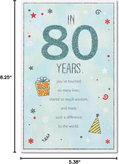 American Greetings 80th Birthday Card - Celebrate 80 Years of Life with Humor and Heart