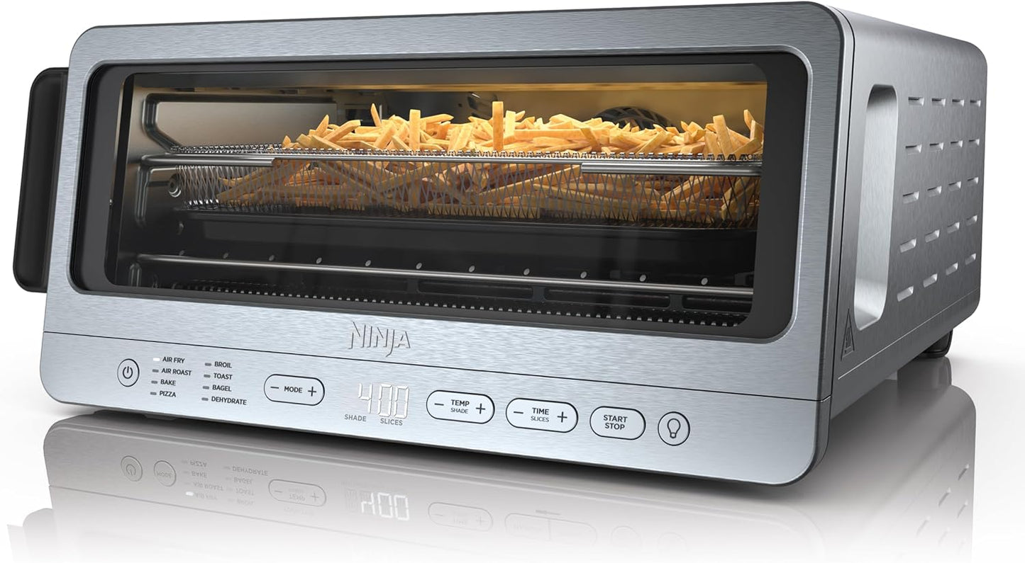 Ninja Air Fryer Toaster Oven Combo - 8-in-1 Versatile Cooking | Space-Saving Flip Up Design | 1800 Watt Stainless Steel