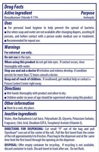 Club Wipes USA Sanitizing Wipes: 5000 Unscented Wipes (8" x 5"): 4 Refill Mega Rolls for Floor Stand and Wall Dispensers - For Gyms, Restaurants, Offices