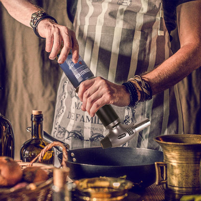 Sondiko Kitchen Torch - Butane Refillable Blow Torch for BBQ & Crème Brûlée | Sleek Black Design