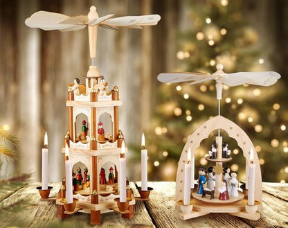 Eika Premium Christmas Tree Candles - Set of 20 Traditional Wax Candles for Pyramids & Chimes - Champagne Color