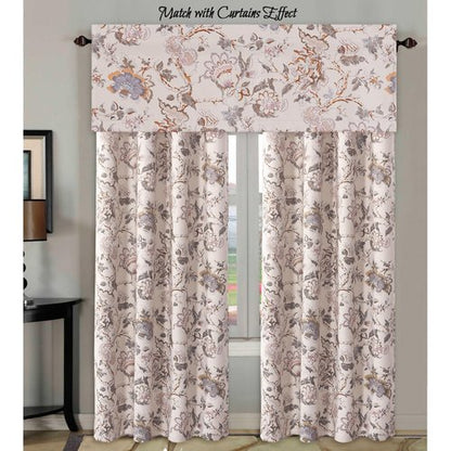 H.VERSAILTEX Blackout Curtain Valances for Kitchen Window/Living Room/Bathroom Privacy Added Rod Pocket Home Decoration Winow Valance, 52" W x 18" L, Floral in Sage and Brown