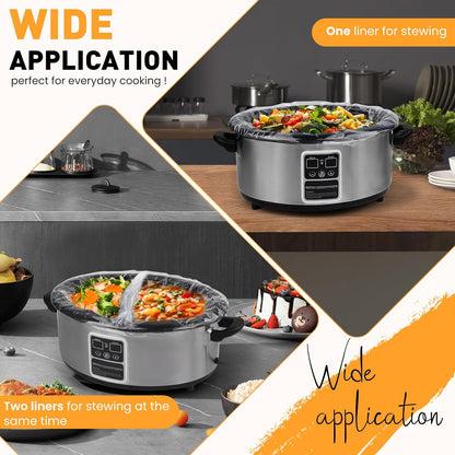 Skiennix Slow Cooker Liners - 40 Pack Disposable Cooking Bags for 3-8 Quart Pots | BPA Free, Large 13"x21" Size