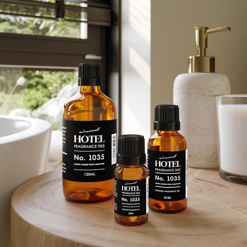AirScent Hotel Diffuser Oil No. 1035 - Cade 26 Santal Blend Fragrance Oil for Diffusers | 10 mL Glass Bottle with Dropper