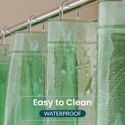 Titanker Shower Curtain Liner, Plastic Shower Liner PEVA 72 x 72 Lightweight Waterproof Shower Curtains for Bathroom with Magnets and Grommets, Forest Green