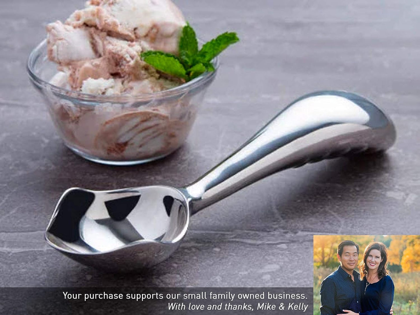 Midnight Scoop - Ergonomic Stainless Steel Ice Cream Scoop | Heavy-Duty & Dishwasher-Safe Design