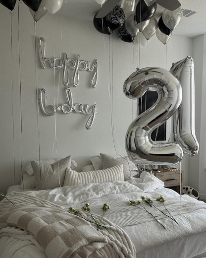 Silver 2 Balloon - 40 Inch Number 2 Birthday Decoration | Perfect for Second Birthday Parties