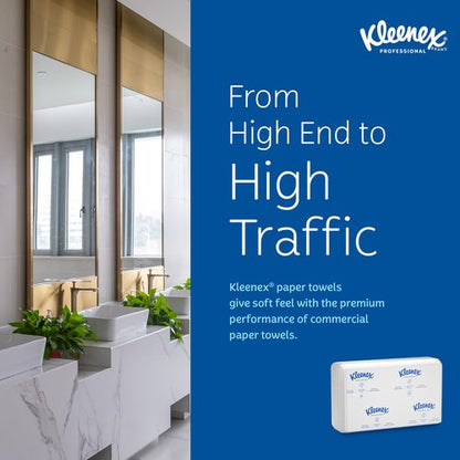 Kleenex Professional Premiere Towels, Bulk (13253), Fast-Drying Absorbency Pockets, Trifold, White (120 Sheets/Pack, 25 Packs/Case, 3,000 Sheet Total)