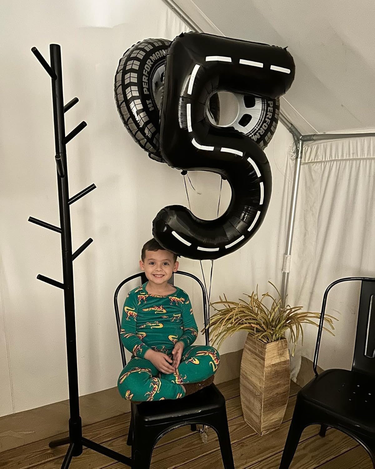 Race Car 8 Balloon - 40 Inch Number Balloon for Boys' 8th Birthday Racing Party Decorations