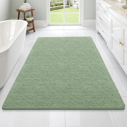OLANLY Bathroom Rugs 70x46, Extra Soft Absorbent Chenille Bath Rugs, Rubber Backing Quick Dry, Machine Washable Bath Mats for Bathroom Floor, Tub and Shower, Home Decor Accessories, Sage Green