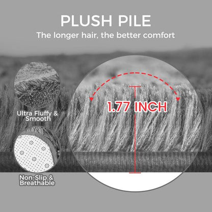5X8 Ultra Soft Rug for Living Room, 5X8 Fluffy Shag Area Rug for Bedroom, Modern Shaggy Carpets Fuzzy Rug for Teens Dorm Nursery Home Decor Aesthetic, Upgrade Anti-Skid Durable, Grey