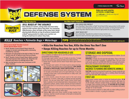 Raid Double Control Roach Baits - Child Resistant Indoor Solution | Kills Roaches for 3 Months, 12 Count