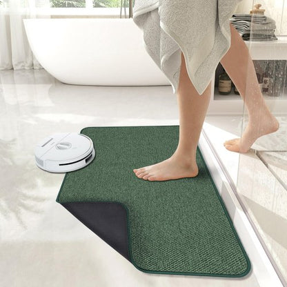 Bath Mat,Ultra Thin Bathroom Rugs,Rubber Bath Mats for Bathroom,No Slip Bath Rugs,Quick Dry,Machine Washable,Low Pile,Absorbent,Shower Outside,Sink,Home Decor Accessories.Green,1'5"x2'3"(17x27inch)