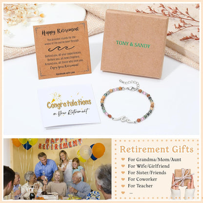 TONY & SANDY Friend Gifts for Women, Unique Birthday Gifts for Women, Sister Gift from Sister, Wave Bracelet, Christmas Easter Mother's Day Gift for Her, Bestie Friendship Bracelets