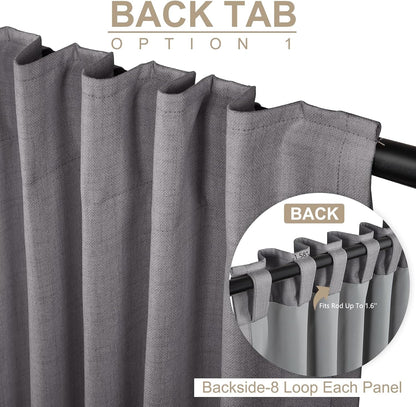 Regine Switzerland Blackout Curtains - 100% Blackout Shield, Thermal Insulated, 50" W x 90" L, Dark Gray - 2 Panels Set