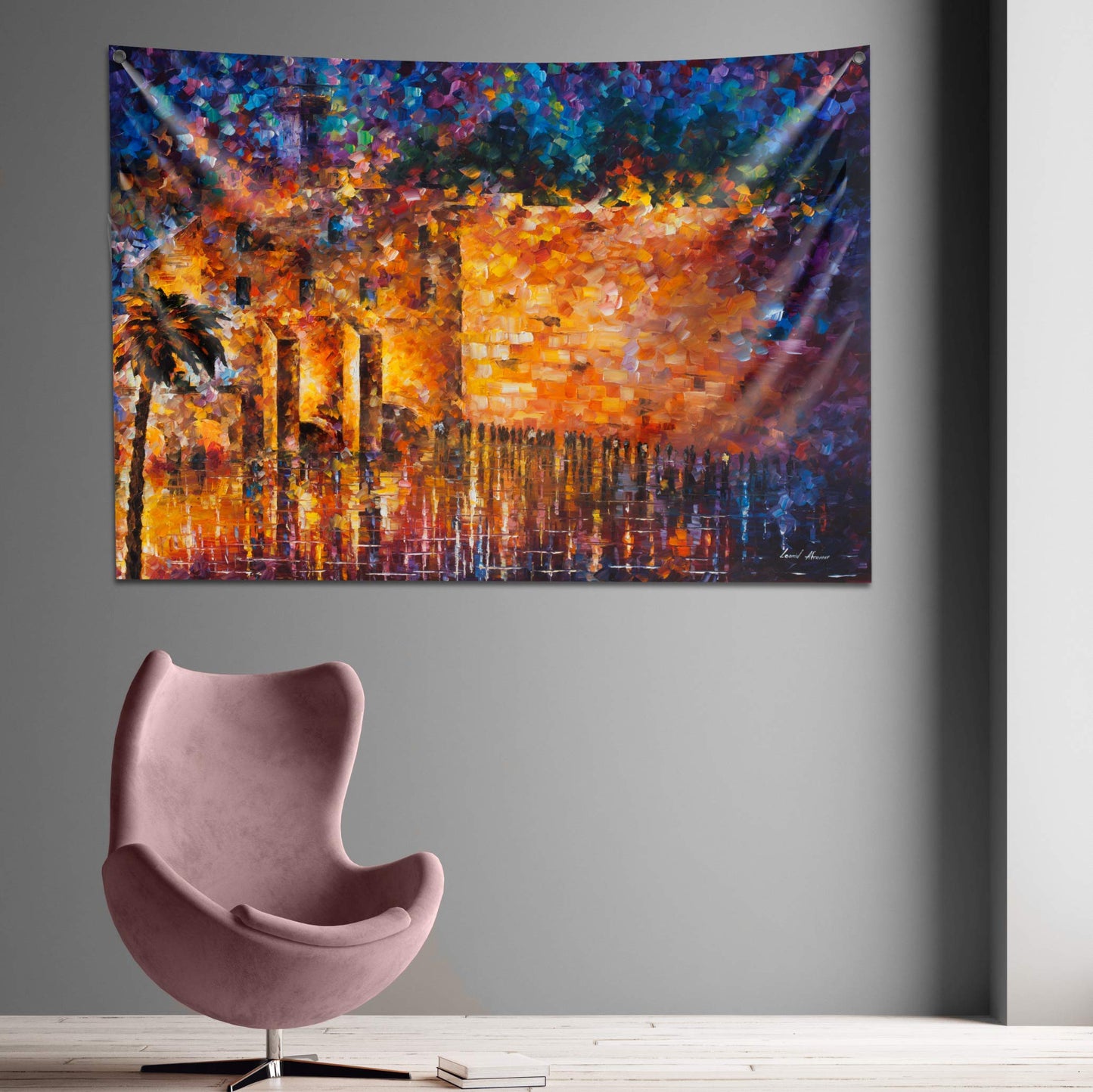 Modern Kotel Sukkah Tapestry - Medium Outdoor Fabric Succos Decoration