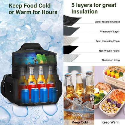 TENKIST Tactical Lunch Box - Large Insulated Cooler Bag | Heavy-Duty Leakproof Design, 16L, Black