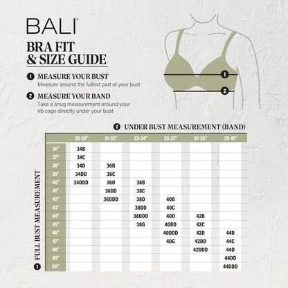 Bali Women's Seamless Underwire Bra - Ultra Light Comfort with Convertible Straps | Smooth U Design
