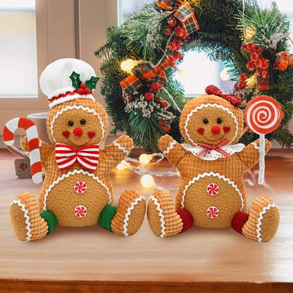 CRCZK Gingerbread Christmas Decorations - Plush Candy Cane Centerpieces for Festive Indoor Decor