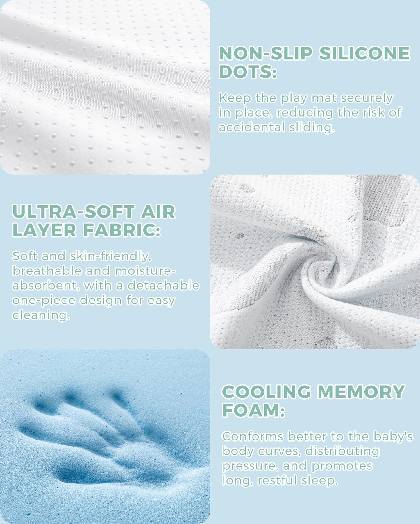 Pack and Play Mattress 38x26'' Breathable Soft Plush Memory Foam for Baby Toddler Travel Includes Removable Washable Cover Fits Play Pen Playard Pack n Play Mattress Topper Pad