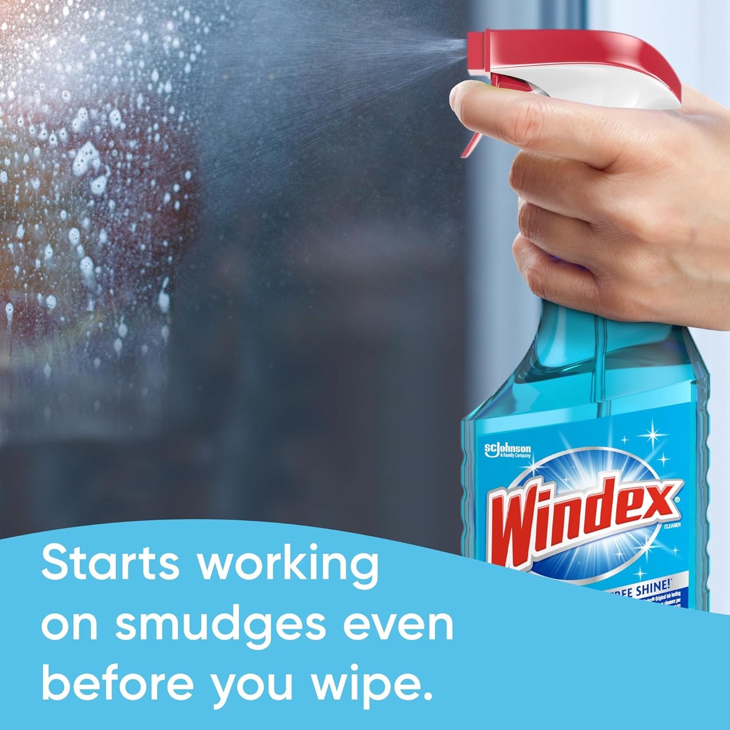 Windex Glass & Window Cleaner Spray Bundle - Original Blue Scent | 23 Fl Oz Spray & 32 Fl Oz Refill