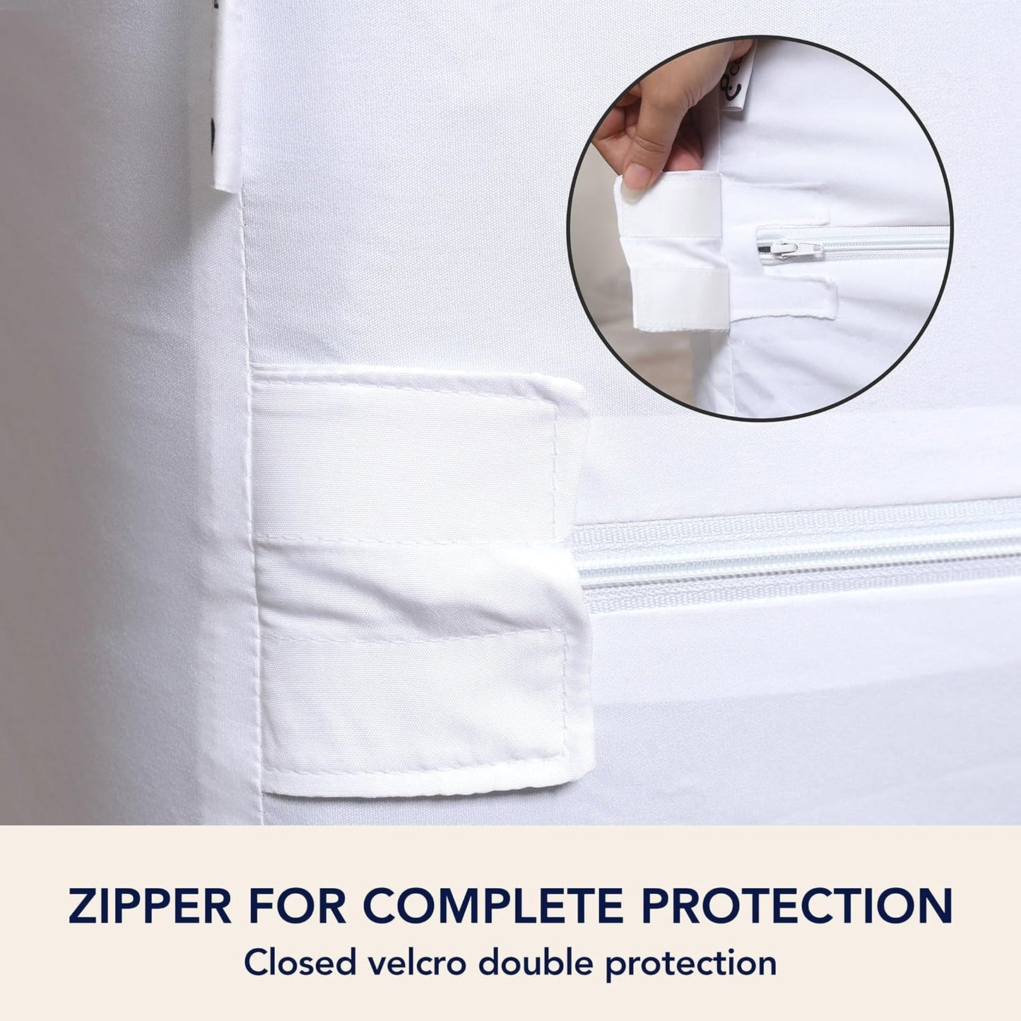 Zippered Mattress Encasement | Queen Mattress Protector - 6-Sided Waterproof Cover - Soft & Noiseless