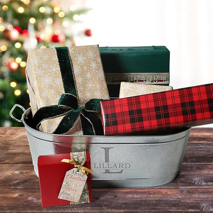 Let's Make Memories Personalized Beverage Tub - Custom Beverage Tub - Customize With Name & Initial - Galvanized Drink Tub - 20 ¾"L x 11 ¾"W x 7" H - 5.5 Gallons