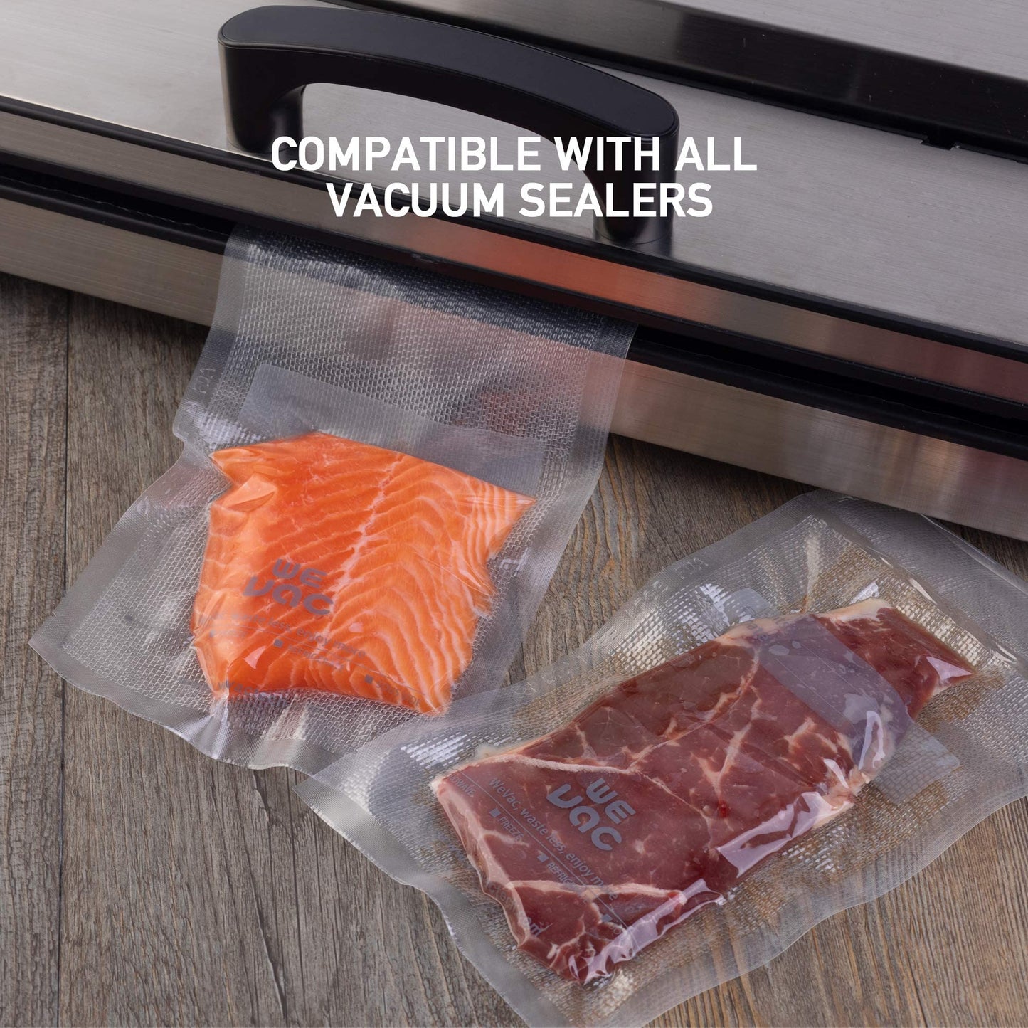 Wevac Vacuum Sealer Bags 11x50 Rolls 2 pack for Food Saver, Seal a Meal, Weston. Commercial Grade, BPA Free, Heavy Duty, Great for vac storage, Meal Prep or Sous Vide