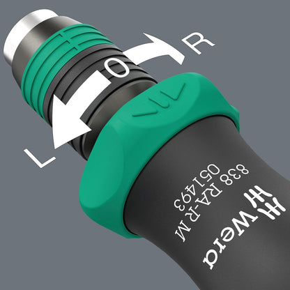WERA - 1/4" Ratchet Bit-Holding Screwdriver | 123.5 mm Length for Precision Fastening