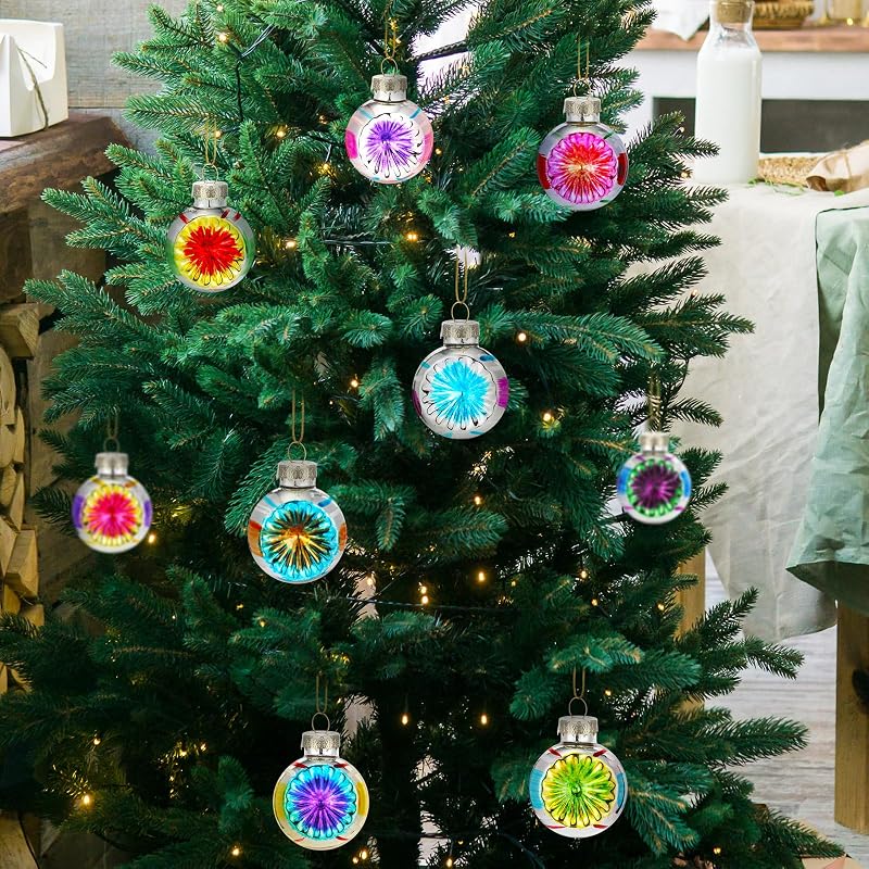Elegant 9 Pcs 65mm Glass Christmas Ornaments - Retro Hemisphere Multicolor Set